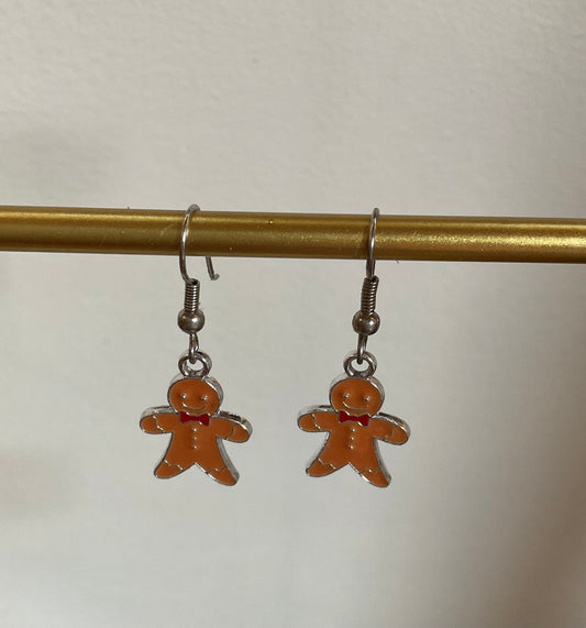 Gingerbread Man Earrings