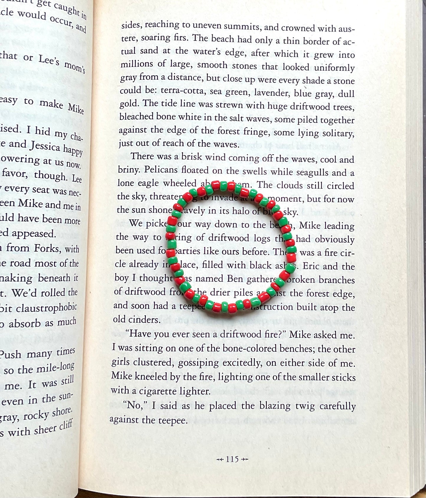 Red & Green Seed Bead Bracelet