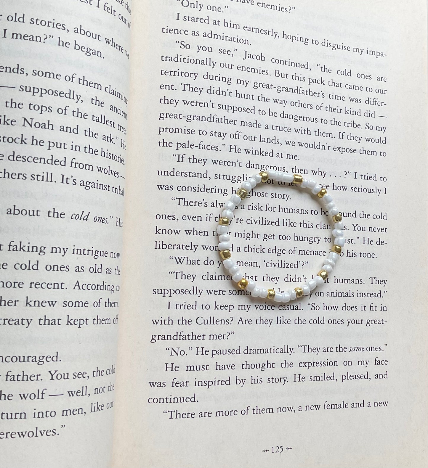 Gold & White Seed Bead Bracelet