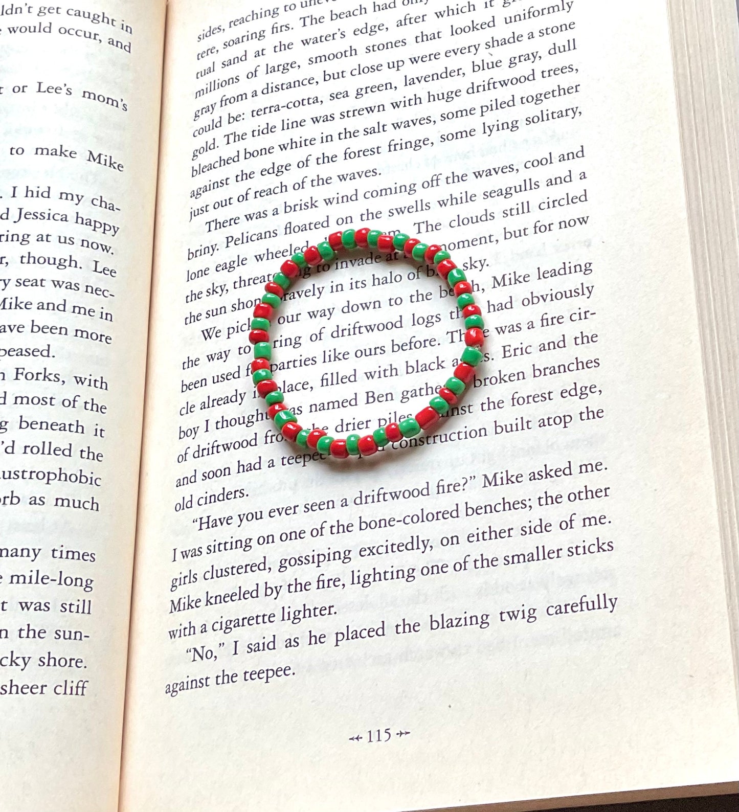 Red & Green Seed Bead Bracelet