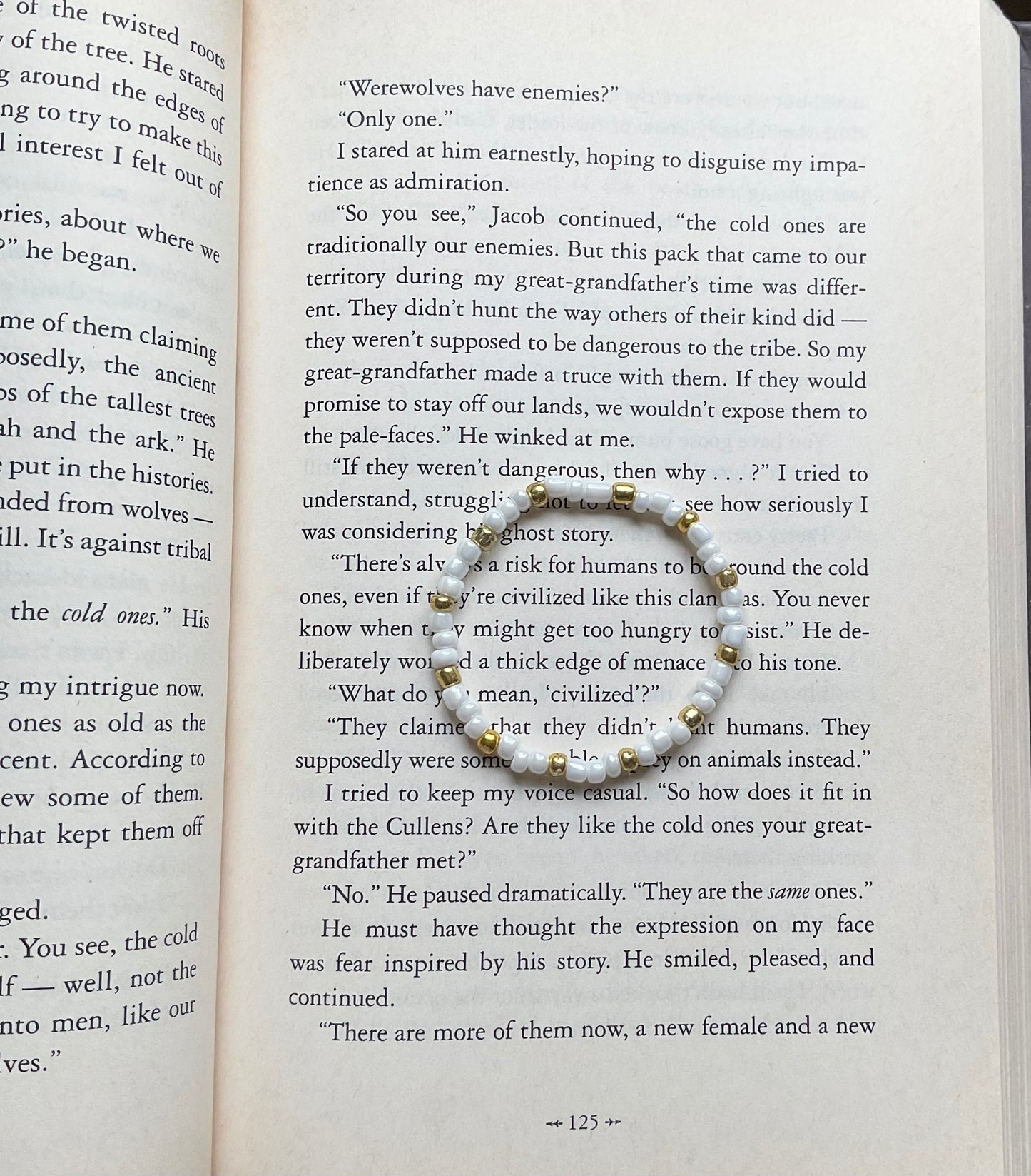 Gold & White Seed Bead Bracelet