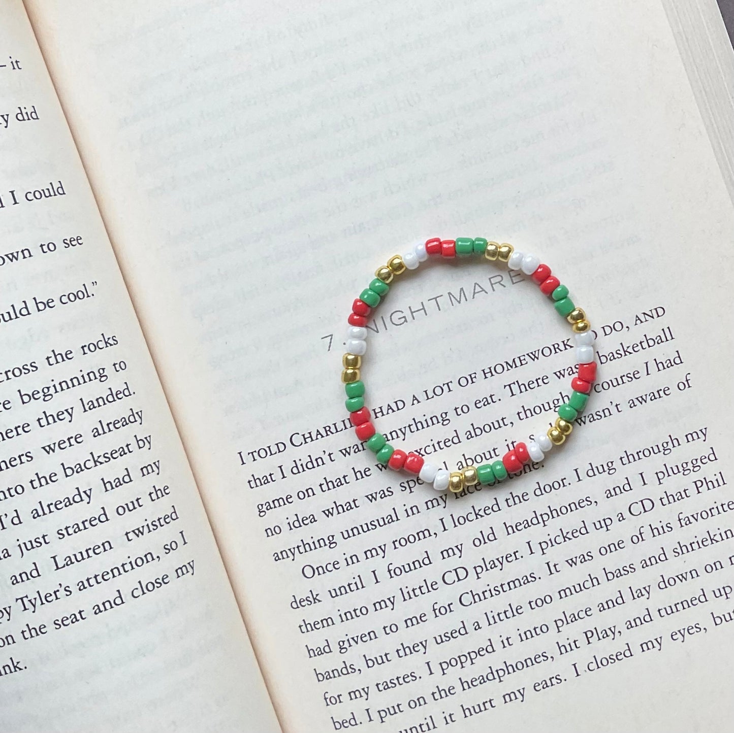 Christmas Seed Bead Bracelet