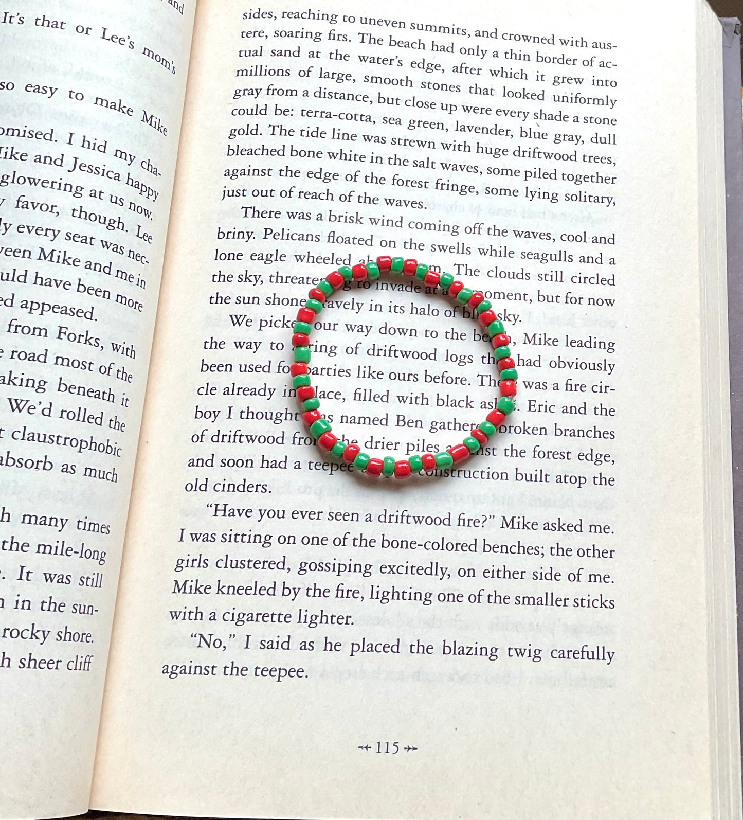 Red & Green Seed Bead Bracelet