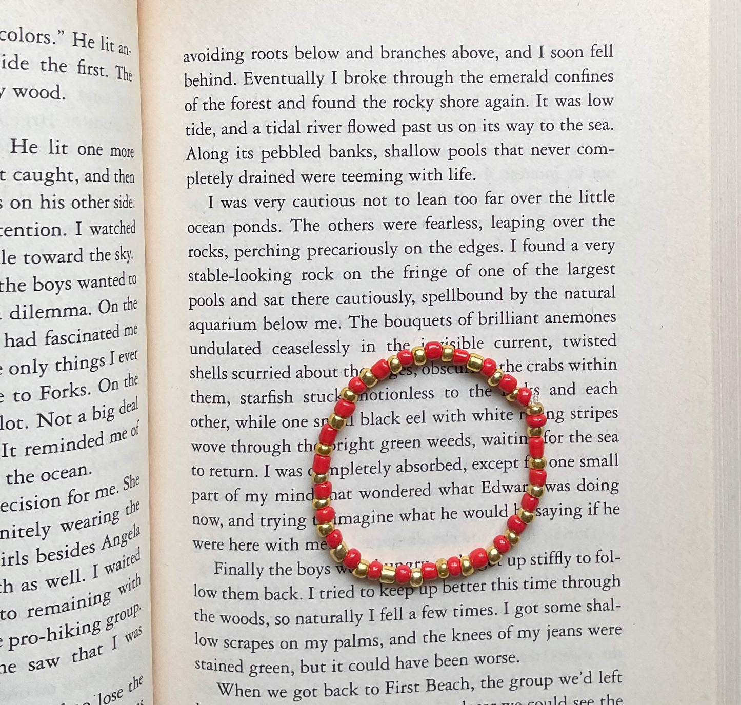 Red & Gold Seed Bead Bracelet