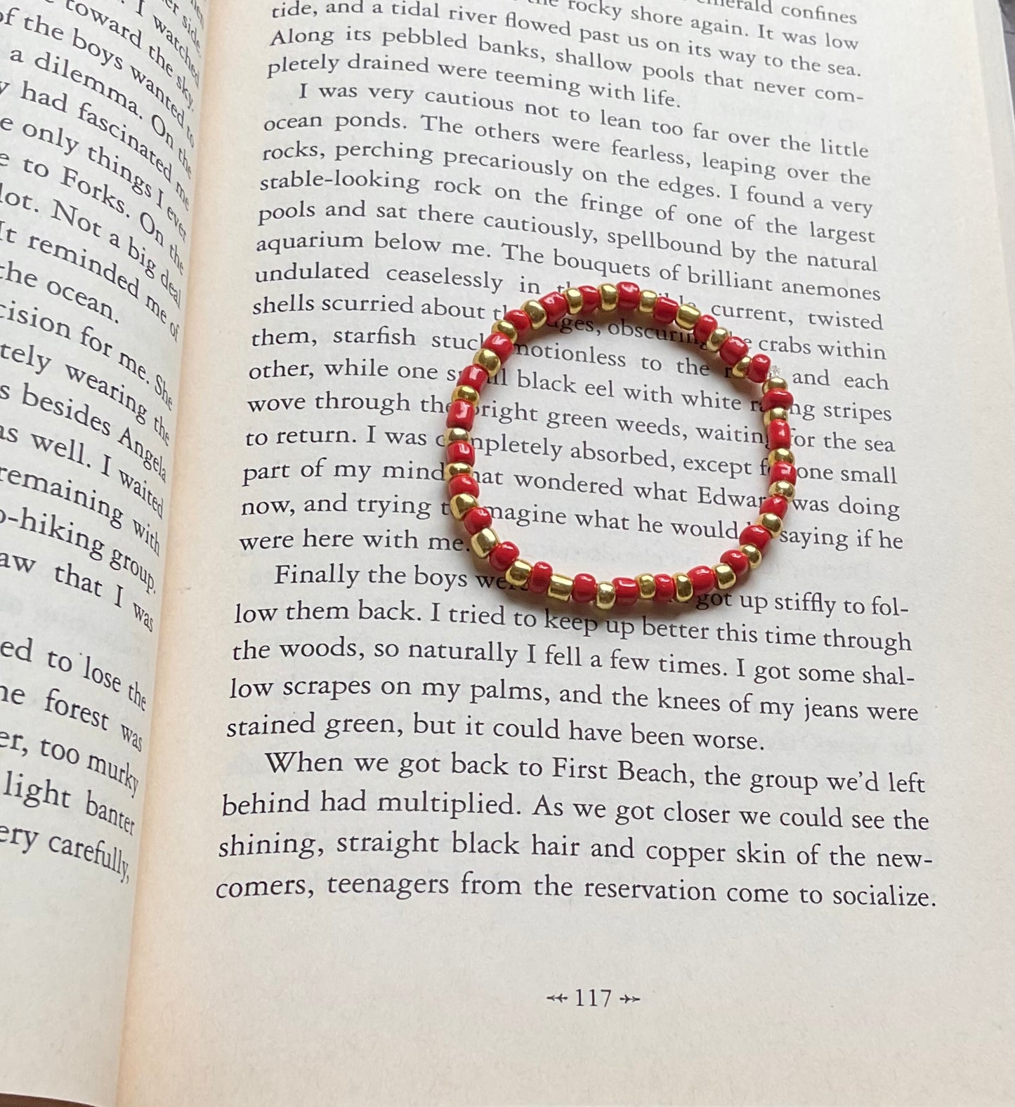 Red & Gold Seed Bead Bracelet